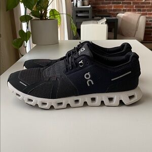 On Cloud Running Black and White Athletic Shoes
